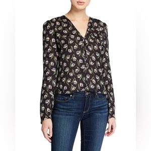 Veronica Beard Black Floral Top